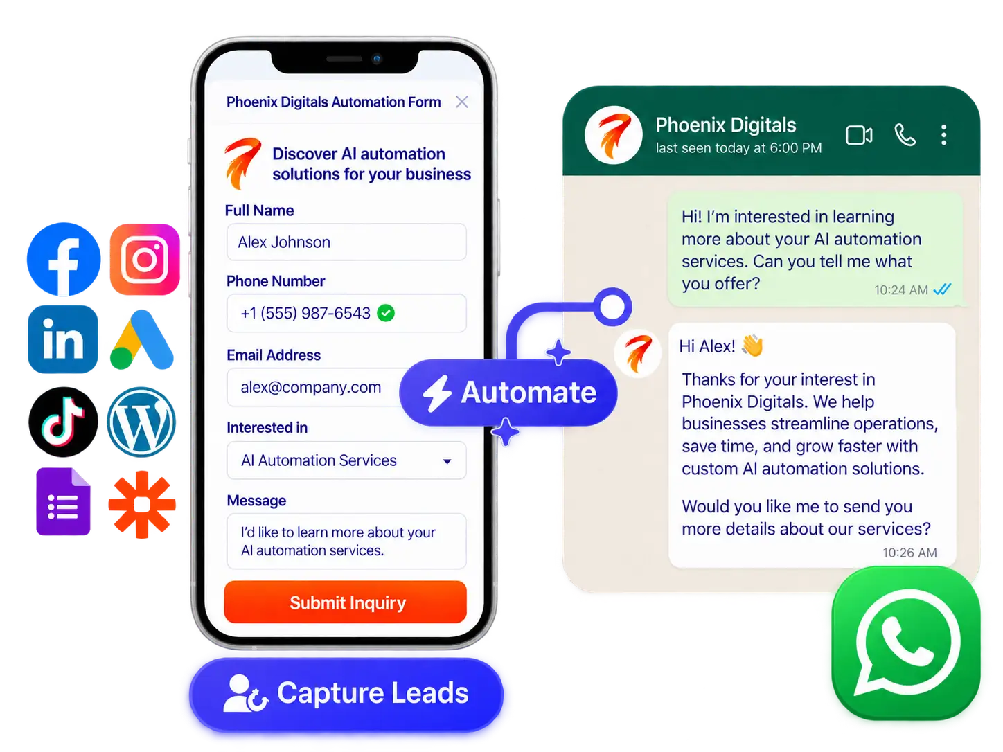 Phoenix Digitals lead automation dashboard
