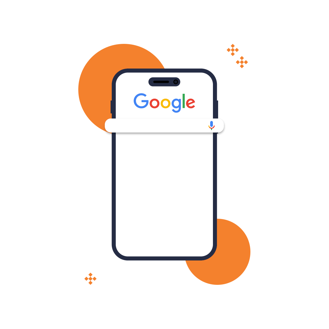 A business appearing at the top of Google search results