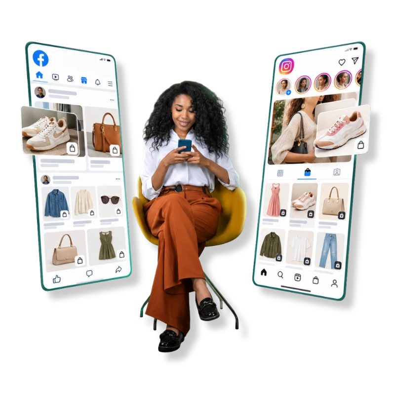 Shopping on Facebook and Instagram from a phone
